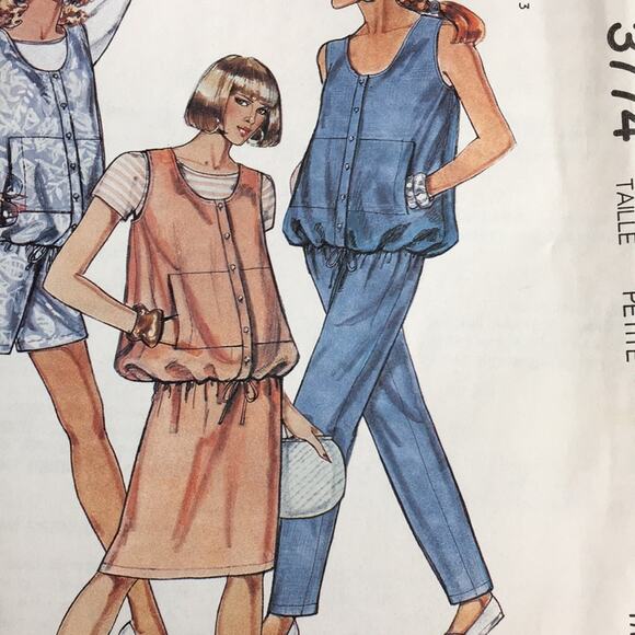 Vintage 1988 McCall's Sewing Pattern 3774 Maternity Jumpsuit & Jumper Size Small - Picture 3 of 10
